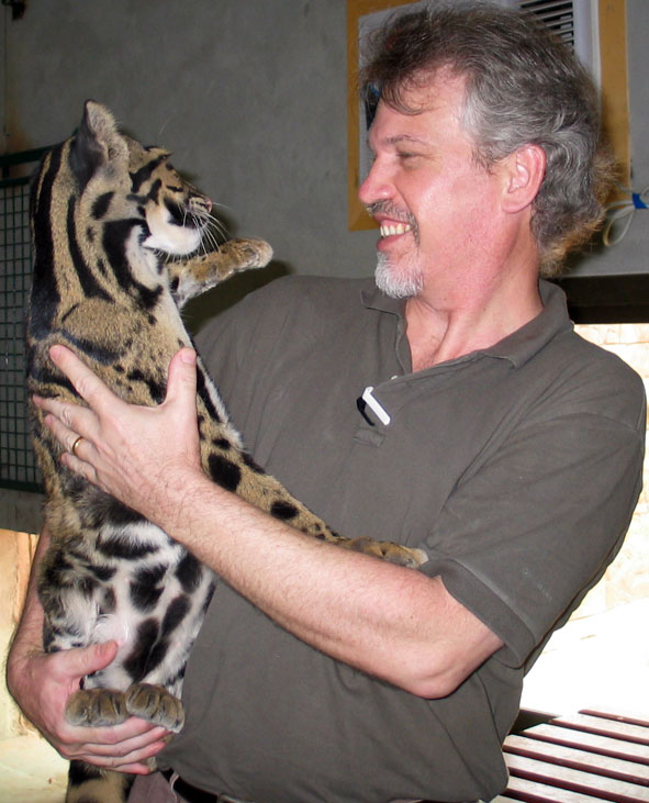 Michael Graetz with clouded leopard